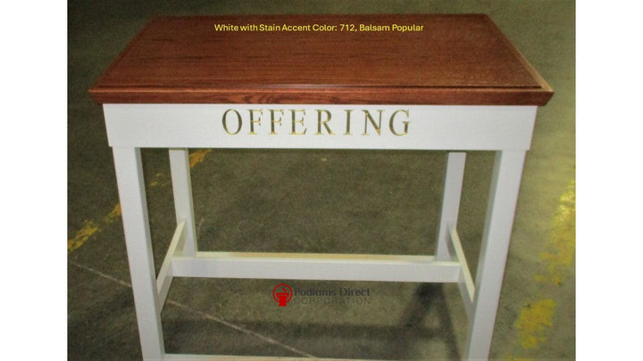 Offering Table 305C-Front 712Tithe Boxes, Baptismal Font, Flower Stands, and Offering Tables -Podiums Direct