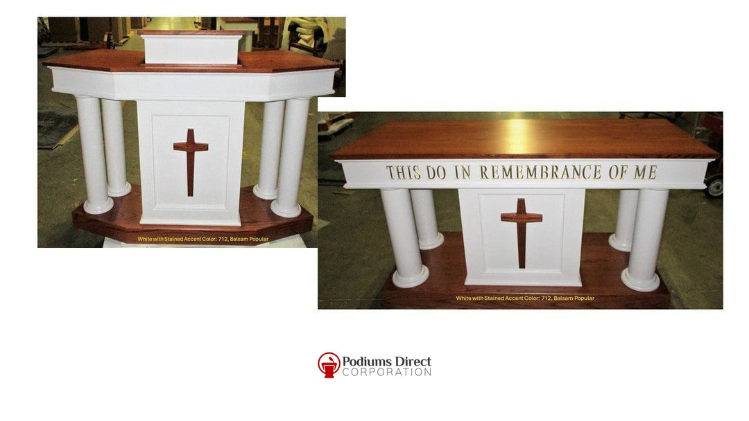Church Pulpit Set NO 810-Front Pulpit Communion Table 712 Balsam Popular-Pulpit Sets-Podiums Direct