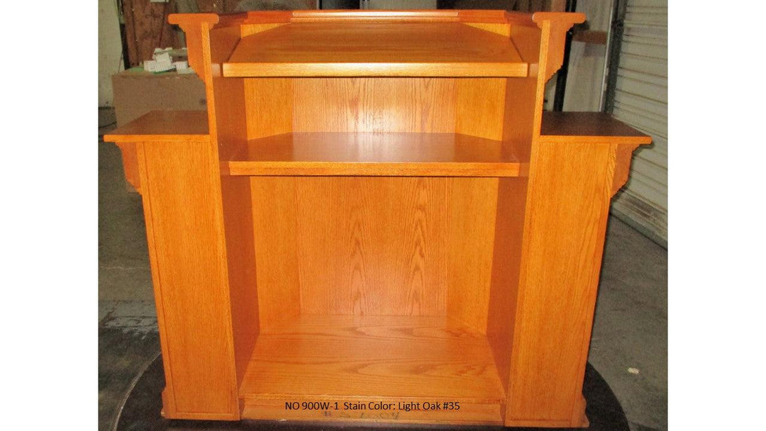Church Wood Pulpit Wing NO 900W-Back Light Oak 35-Church Solid Wood Pulpits, Podiums and Lecterns-Podiums Direct