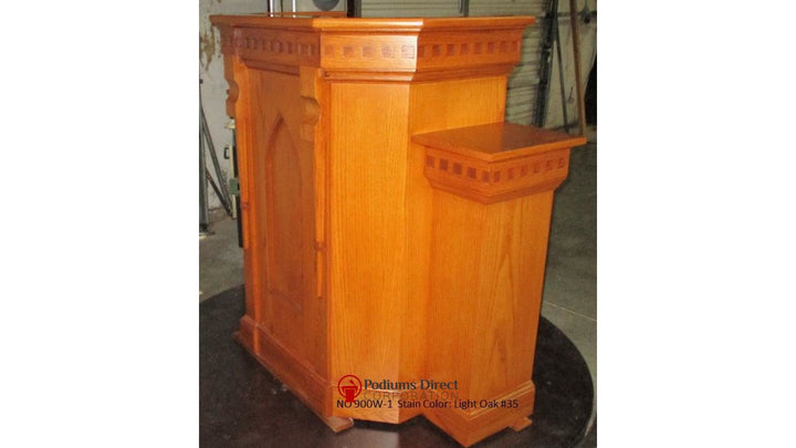 Church Wood Pulpit Wing NO 900W-Side Light Oak 35- Solid Wood Pulpits, Podiums and Lecterns-Podiums Direct