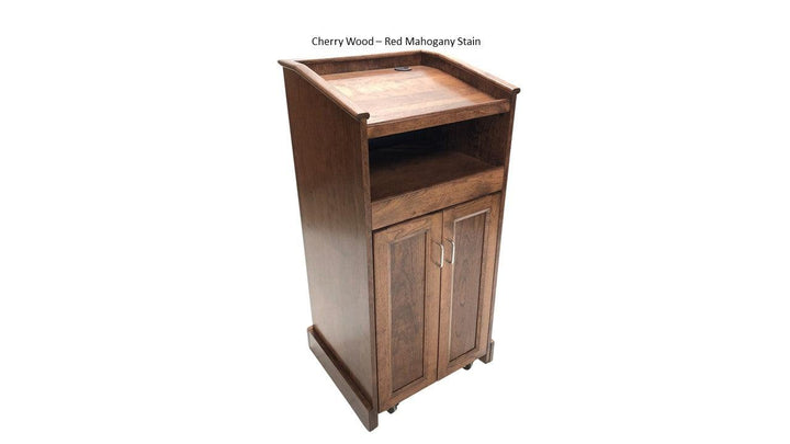 Handcrafted Solid Hardwood Lectern CPD677 Collegiate-Back Cherry Wood Red Mahogany-Handcrafted Solid Hardwood Pulpits, Podiums and Lecterns-Podiums Direct