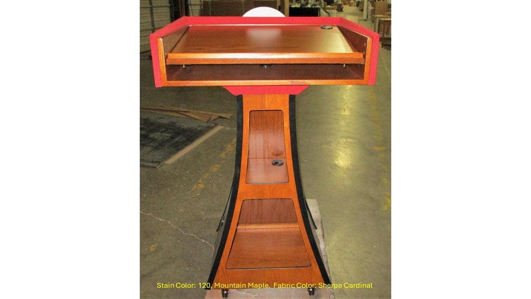 PREFront 1280 × 720px Handcrafted Solid Hardwood Lectern PD Presidential Non-Sound-Back 120 Mountain Maple Sherpa Cardinal-Handcrafted Solid Hardwood Pulpits, Podiums and Lecterns-Podiums Direct