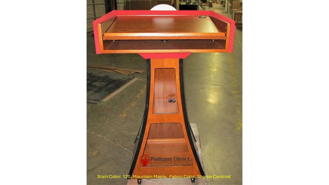 PREFront 1280 × 720px Handcrafted Solid Hardwood Lectern PD Presidential Non-Sound-Back 120 Mountain Maple Sherpa Cardinal-Handcrafted Solid Hardwood Pulpits, Podiums and Lecterns-Podiums Direct