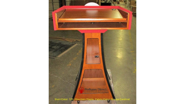 PREFront 1280 × 720px Handcrafted Solid Hardwood Lectern PD Presidential Non-Sound-Back 120 Mountain Maple Sherpa Cardinal-Handcrafted Solid Hardwood Pulpits, Podiums and Lecterns-Podiums Direct