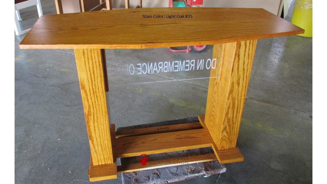 Communion Table 781 Acrylic and Wood Style-Back View Light Oak 35-Communion Tables and Altars-Podiums Direct