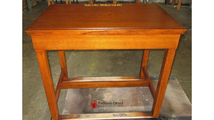 Offering Table 305-Back Medium Oak 43Tithe Boxes, Baptismal Font, Flower Stands, and Offering Tables -Podiums Direct