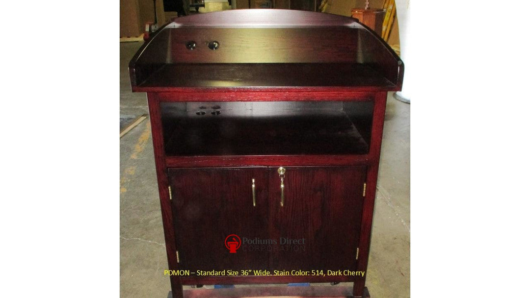 Multimedia Lectern Monarch-Multimedia Podiums and Lecterns-Back 36 Wide 514 Dark Cherry-Podiums Direct