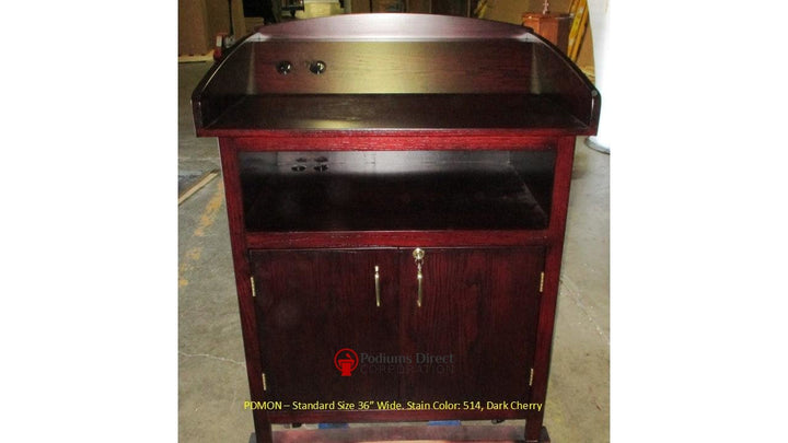 Multimedia Lectern Monarch-Multimedia Podiums and Lecterns-Back 36 Wide 514 Dark Cherry-Podiums Direct