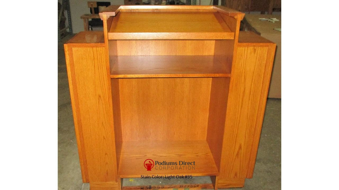 Church Wood Pulpit Wing NO 400W-Back Light Oak 35-Church Solid Wood Pulpits, Podiums and Lecterns-Podiums Direct