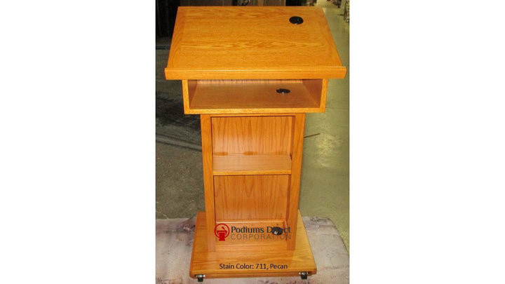 Handcrafted Solid Hardwood Lectern Royal-Back 711 Pecan-Handcrafted Solid Hardwood Pulpits, Podiums and Lecterns-Podiums Direct