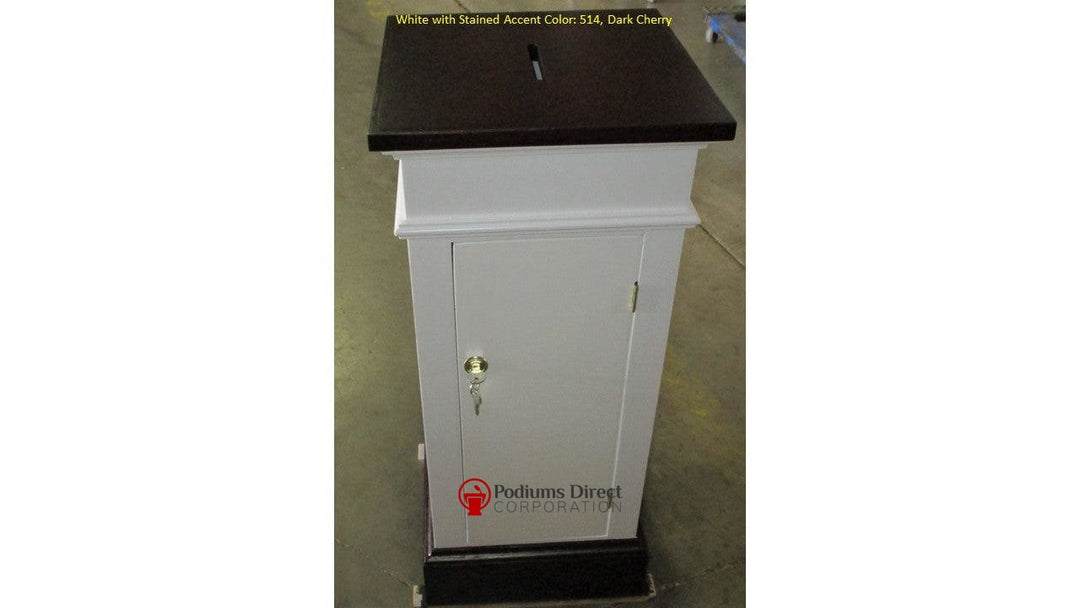 Tithe Box NO 80 Tithe/Prayer Box-Back 514 Dark Cherry-Tithe Boxes, Baptismal Font, Flower Stands, and Offering Tables-Podiums Direct
