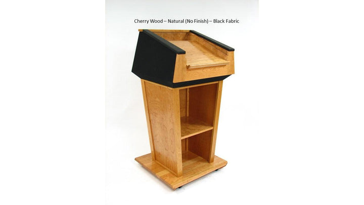 Non Sound Lectern PRES500 Presidential Podium-Back Cherry Wood Natural-Non Sound Podiums and Lecterns-Podiums Direct