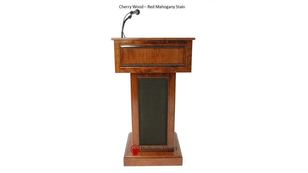Handcrafted Solid Hardwood Lectern CLR235-EV Counselor Evolution-Front Cherry Wood Red Mahogany Stain-Handcrafted Solid Hardwood Pulpits, Podiums and Lecterns-Podiums Direct