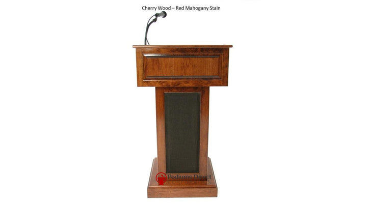 Handcrafted Solid Hardwood Lectern CLR235-EV Counselor Evolution-Front Cherry Wood Red Mahogany Stain-Handcrafted Solid Hardwood Pulpits, Podiums and Lecterns-Podiums Direct