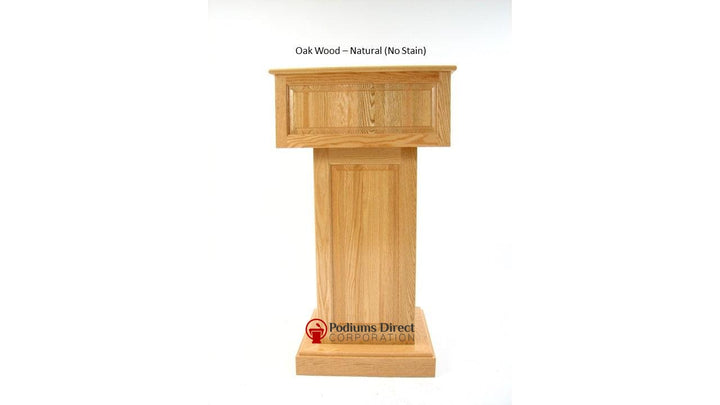Handcrafted Solid Hardwood Lectern CLR235 Counselor Front Oak Wood Natural-Handcrafted Solid Hardwood Pulpits, Podiums and Lecterns-Podiums Direct