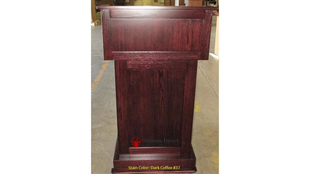 Handcrafted Solid Hardwood Lectern Celebrity-Front Dark Coffee 37-Handcrafted Solid Hardwood Pulpits, Podiums and Lecterns-Podiums Direct