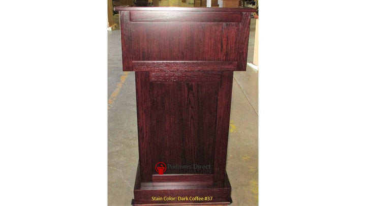 Handcrafted Solid Hardwood Lectern Celebrity-Front Dark Coffee 37-Handcrafted Solid Hardwood Pulpits, Podiums and Lecterns-Podiums Direct