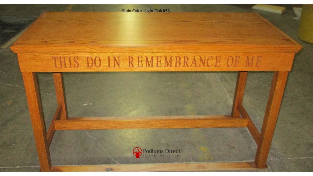 Communion Table NO 405-Front Light Oak 43-Communion Tables and Altars-Podiums Direct