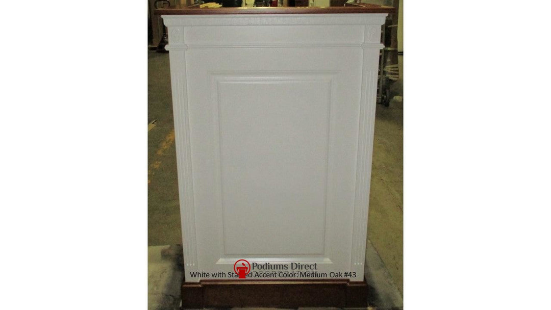 Church Wood Pulpit Single NO 821-Front Medium Oak 43-Church Solid Wood Pulpits, Podiums and Lecterns-Podiums Direct
