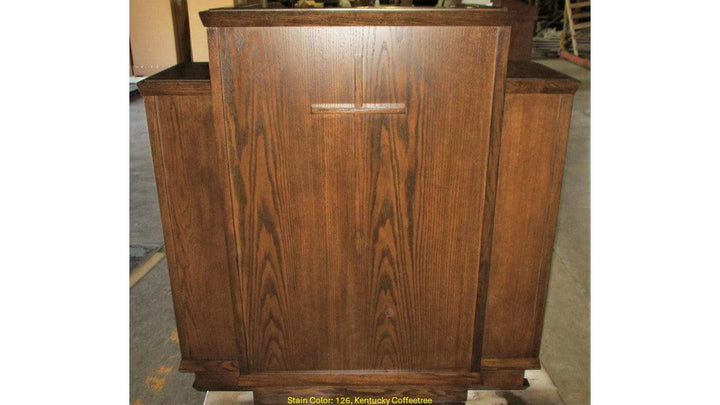 Church Wood Pulpit Wing NO 400W-Front 126 Kentucky Coffeetree-Church Solid Wood Pulpits, Podiums and Lecterns-Podiums Direct