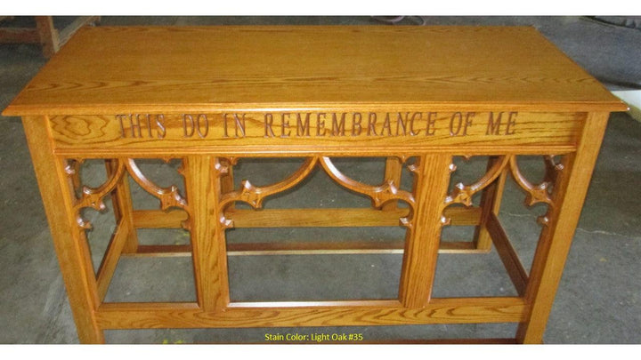 Communion Table NO 205-Front Light Oak 35-Communion Tables and Altars-Podiums Direct