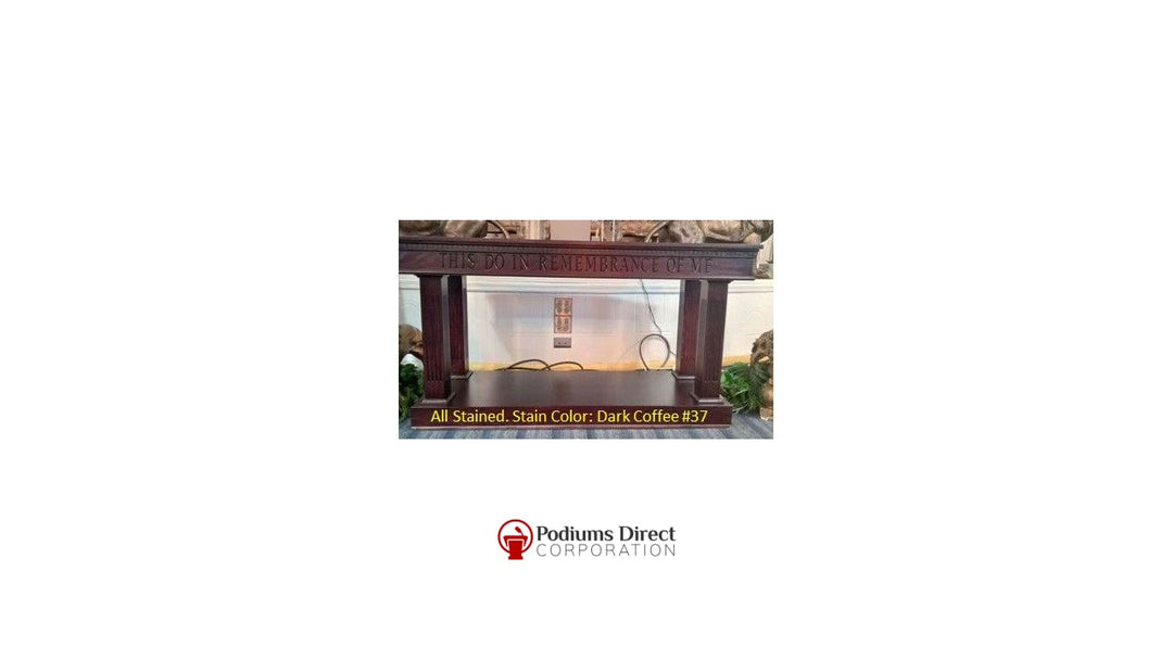 Communion Table NO 8405 Open Style-Front All Stained Dark Coffee 37-Communion Tables and Altars-Podiums Direct