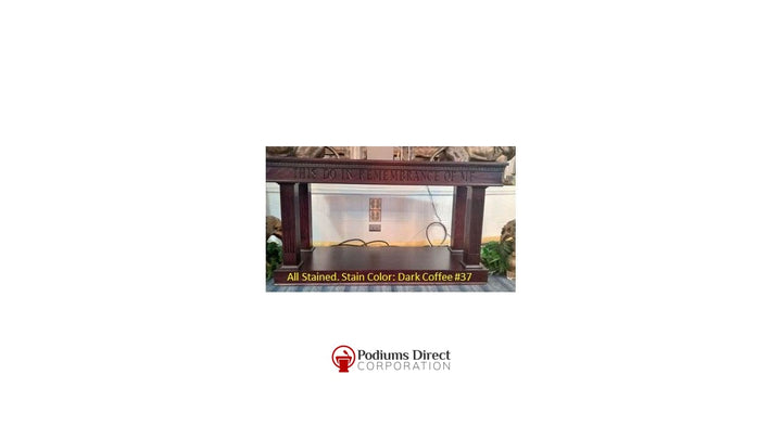 Communion Table NO 8405 Open Style-Front All Stained Dark Coffee 37-Communion Tables and Altars-Podiums Direct