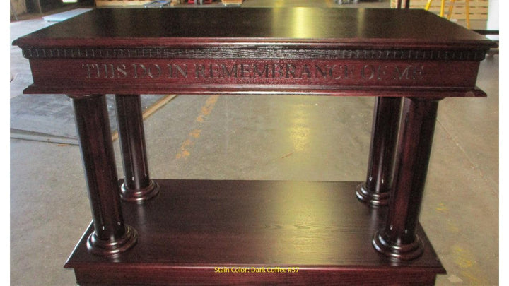Communion Table 834 Column Pedestal-Front Dark Coffee 37-Communion Tables and Altars-Podiums Direct