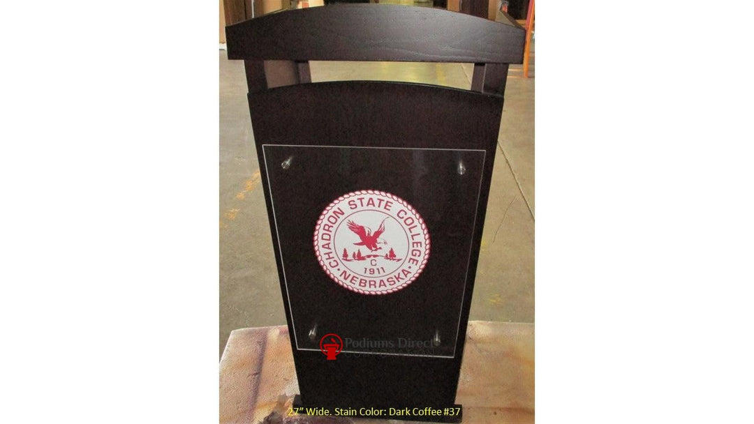 Handcrafted Solid Hardwood Lectern Eagle-27 Front Dark Coffee 37-FREE SHIPPING