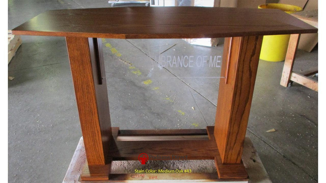 Communion Table 781 Acrylic and Wood Style-Front Medium Oak 43-Communion Tables and Altars-Podiums Direct