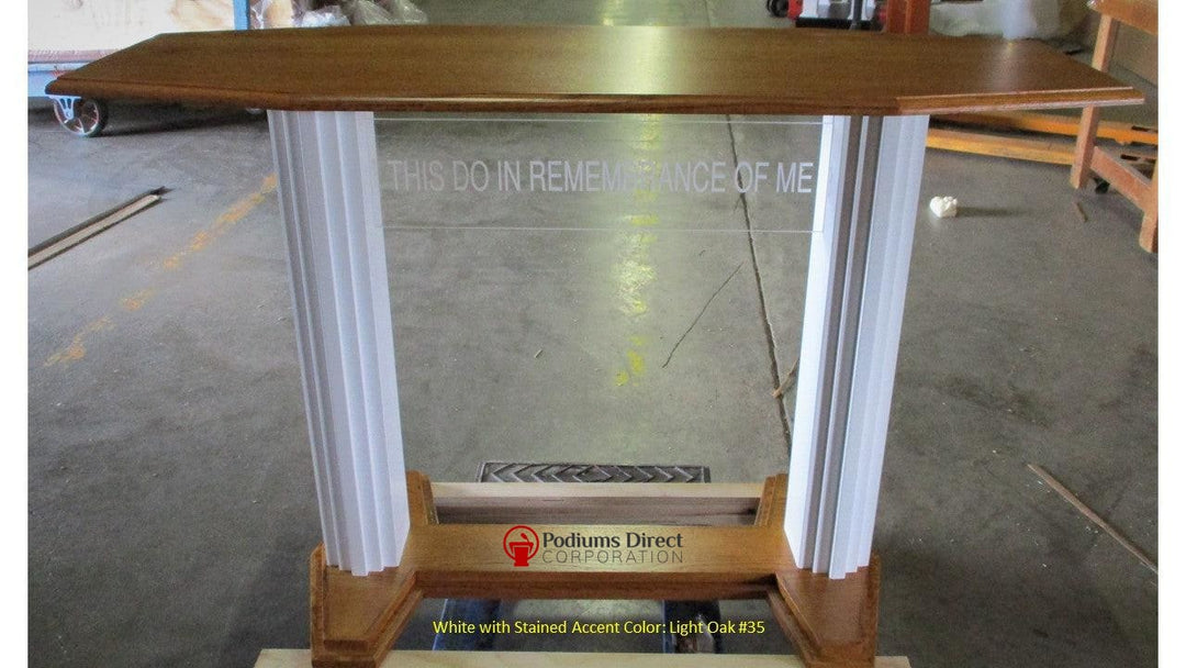 Communion Table 705W Proclaimer Acrylic and Wood Style-Front  Light Oak 35-Communion Tables and Altars-Podiums Direct