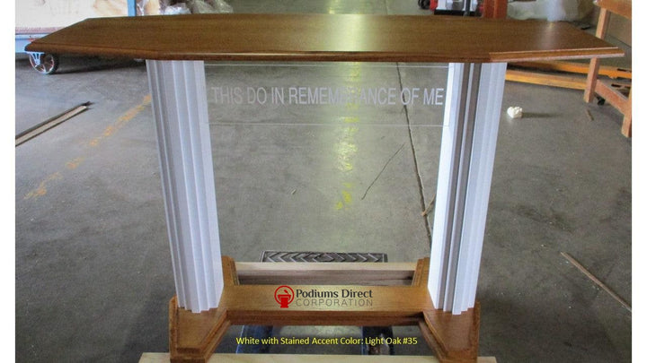 Communion Table 705W Proclaimer Acrylic and Wood Style-Front  Light Oak 35-Communion Tables and Altars-Podiums Direct
