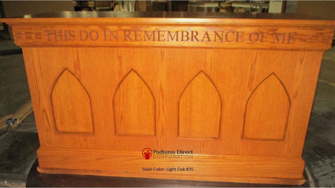 Communion Table NO 900 Closed Style-Front Light Oak 35-Communion Tables and Altars-Podiums Direct