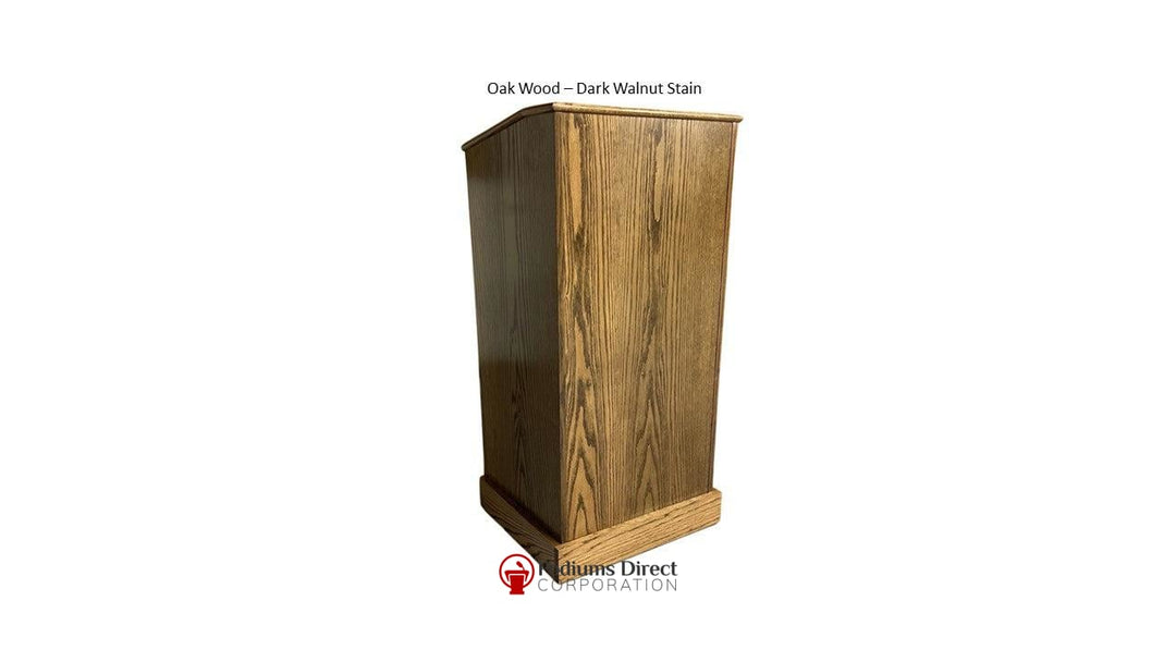 Handcrafted Solid Hardwood Lectern The Graduate-Oak Wood Dark Walnut-Handcrafted Solid Hardwood Pulpits, Podiums and Lecterns-Podiums Direct