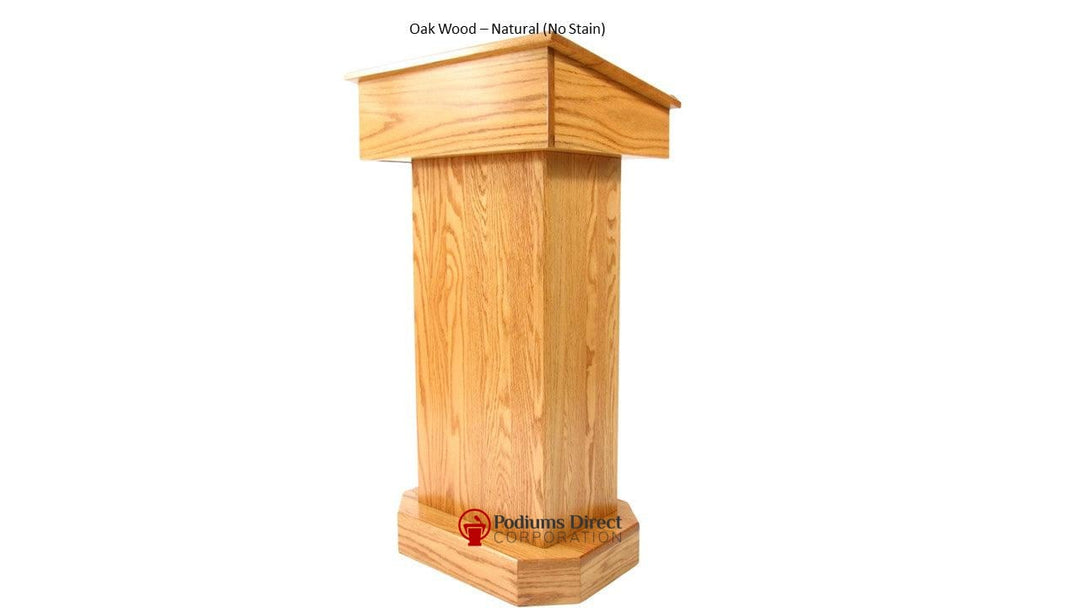 Handcrafted Solid Hardwood Lectern SNT244 Senator-Oak Wood Natural-Handcrafted Solid Hardwood Pulpits, Podiums and Lecterns-Podiums Direct