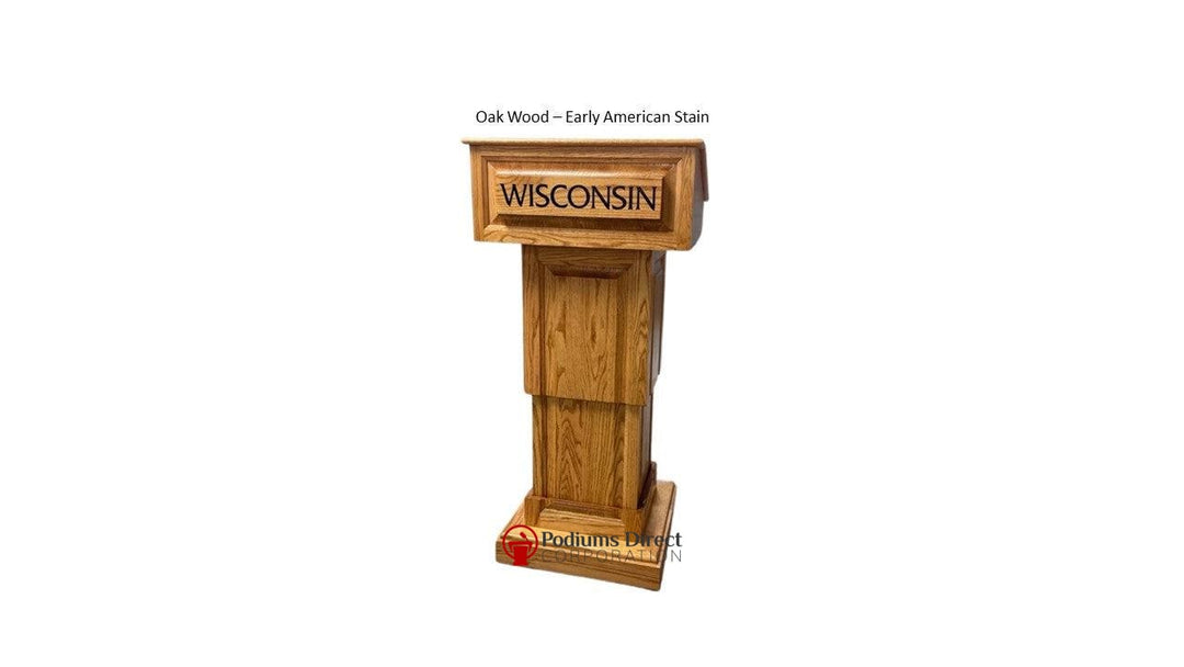 Handcrafted Solid Hardwood Lectern CLR235-LIFT Counselor Lift-Oak Wood Early American -Handcrafted Solid Hardwood Pulpits, Podiums and Lecterns-Podiums Direct