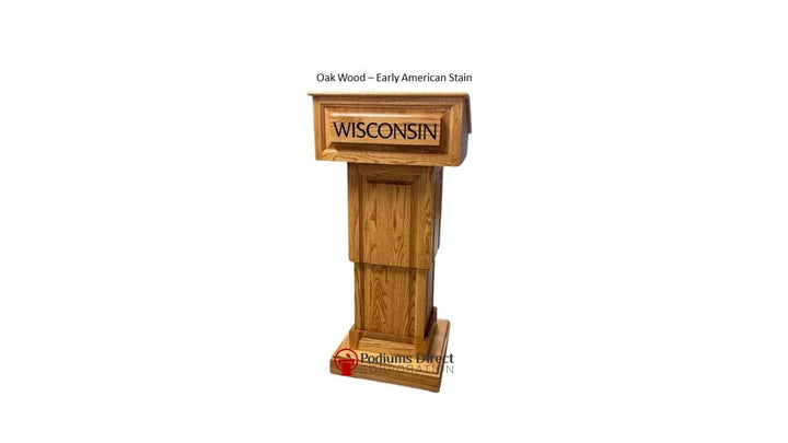 Handcrafted Solid Hardwood Lectern CLR235-LIFT Counselor Lift-Oak Wood Early American -Handcrafted Solid Hardwood Pulpits, Podiums and Lecterns-Podiums Direct