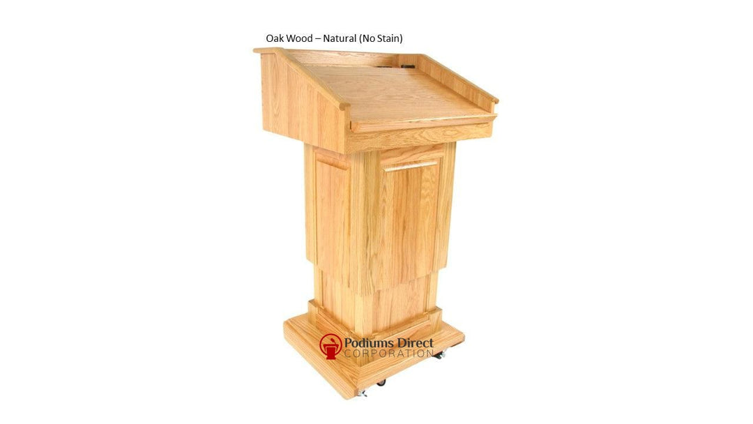 Handcrafted Solid Hardwood Lectern CLR235-LIFT Counselor Lift-Oak Wood Natural -Handcrafted Solid Hardwood Pulpits, Podiums and Lecterns-Podiums Direct