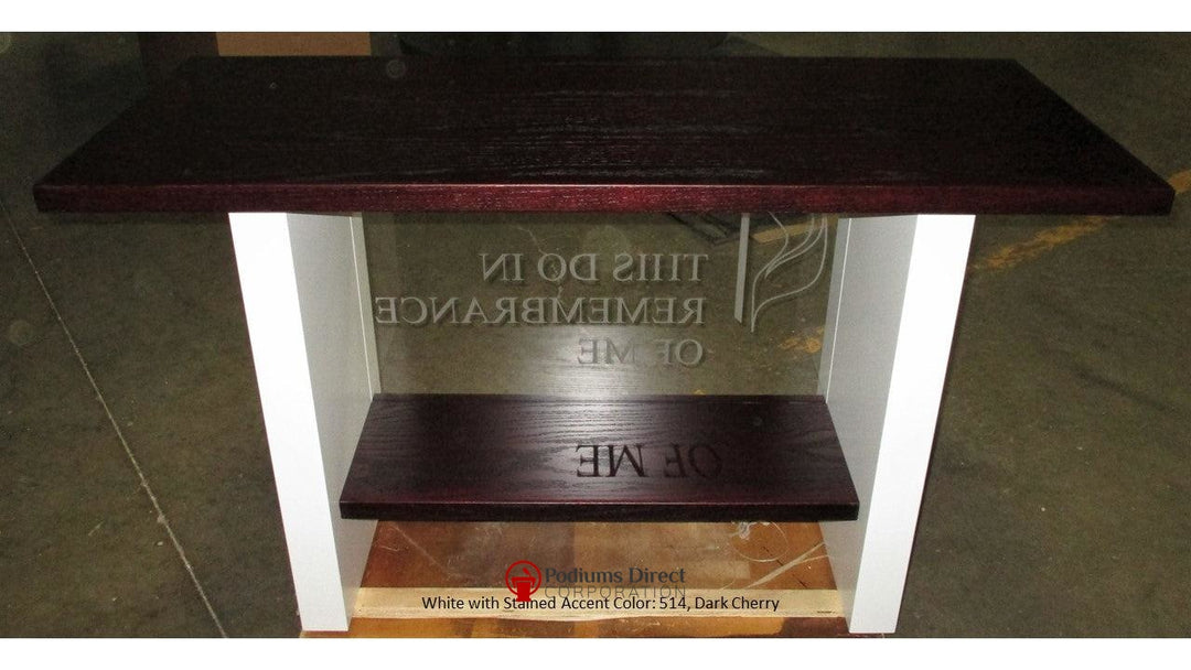 Communion Table NO. P203 Acrylic and Wood Style-Back 514 Dark Cherry-Communion Tables and Altars-Podiums Direct