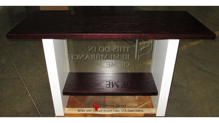 Communion Table NO. P203 Acrylic and Wood Style-Back 514 Dark Cherry-Communion Tables and Altars-Podiums Direct