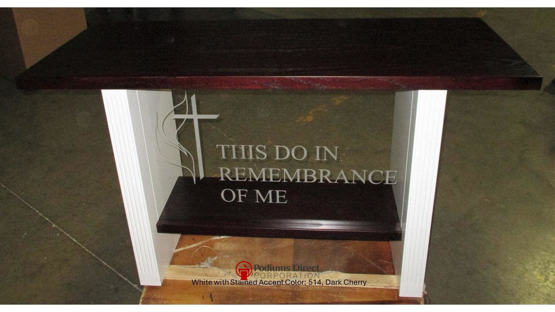 Communion Table NO. P203 Acrylic and Wood Style-Front 514 Dark Cherry-Communion Tables and Altars-Podiums Direct