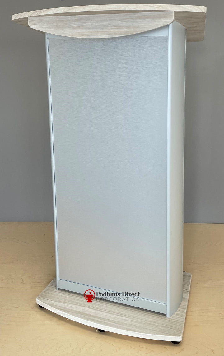 Contemporary Lectern and Podium VH1 Custom Aluminum Lectern- Creme De La Creme-Contemporary Lecterns and Podiums-Podiums Direct