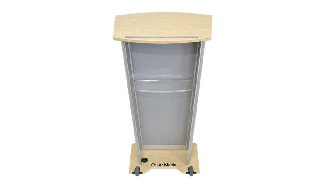 Contemporary Lectern and Podium VH1 Custom Aluminum Lectern-Back Maple-Contemporary Lecterns and Podiums-Podiums Direct