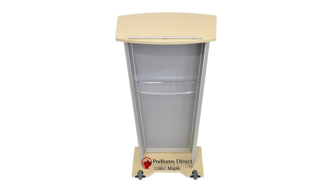Contemporary Lectern and Podium VH1 Custom Aluminum Lectern-Back Maple-Contemporary Lecterns and Podiums-Podiums Direct