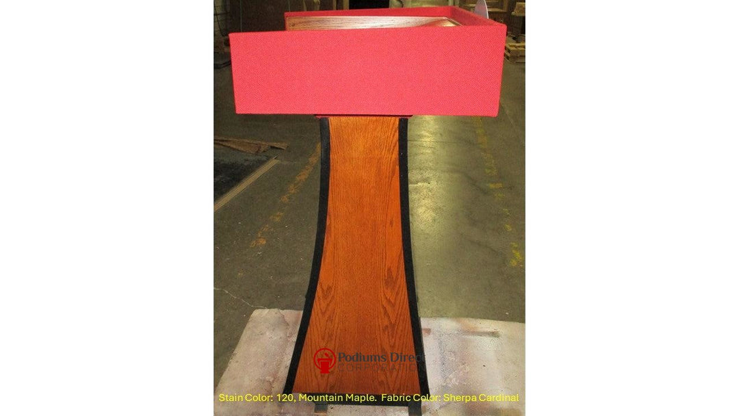 PREFront 1280 × 720px Handcrafted Solid Hardwood Lectern PD Presidential Non-Sound-Side 120 Mountain Maple Sherpa Cardinal-Handcrafted Solid Hardwood Pulpits, Podiums and Lecterns-Podiums Direct