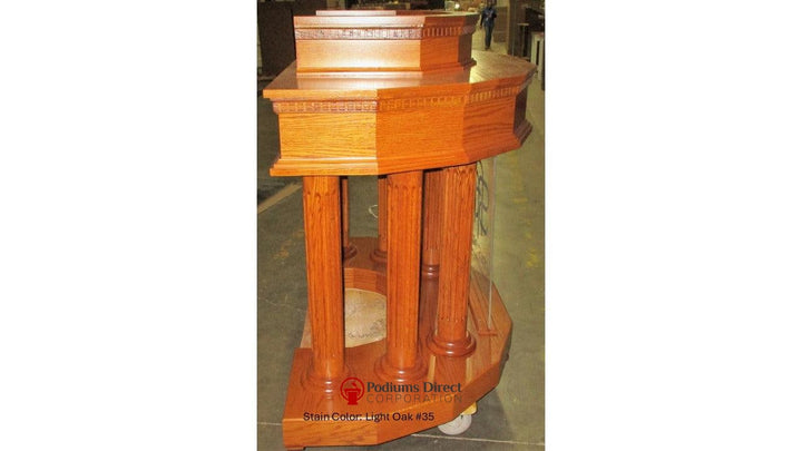Wood with Acrylic Pulpit Custom No. 5-Side Light Oak 35-Wood With Acrylic Pulpits, Podiums and Lecterns-Podiums Direct