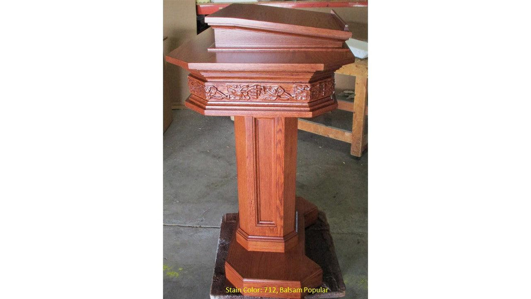 Church Wood Pulpit Pedestal NO 5402- Side 712 Balsam Popular-Church Solid Wood Pulpits, Podiums and Lecterns-Podiums Direct