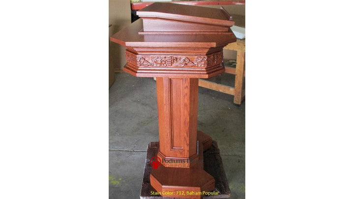 Church Wood Pulpit Pedestal NO 5402- Side 712 Balsam Popular-Church Solid Wood Pulpits, Podiums and Lecterns-Podiums Direct