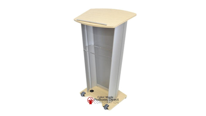 Contemporary Lectern and Podium VH1 Custom Aluminum Lectern-Side Maple-Contemporary Lecterns and Podiums-Podiums Direct