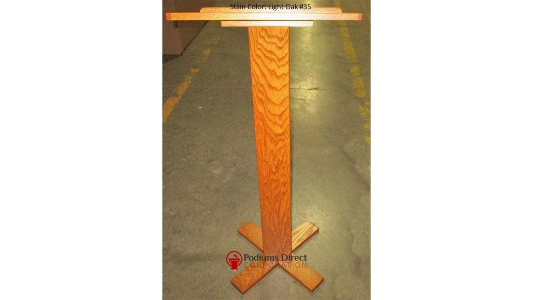 Portable Presentation Lectern T-35 Speaker Stand-Front Light Oak 35-Portable Presentation Lecterns-Podiums Direct